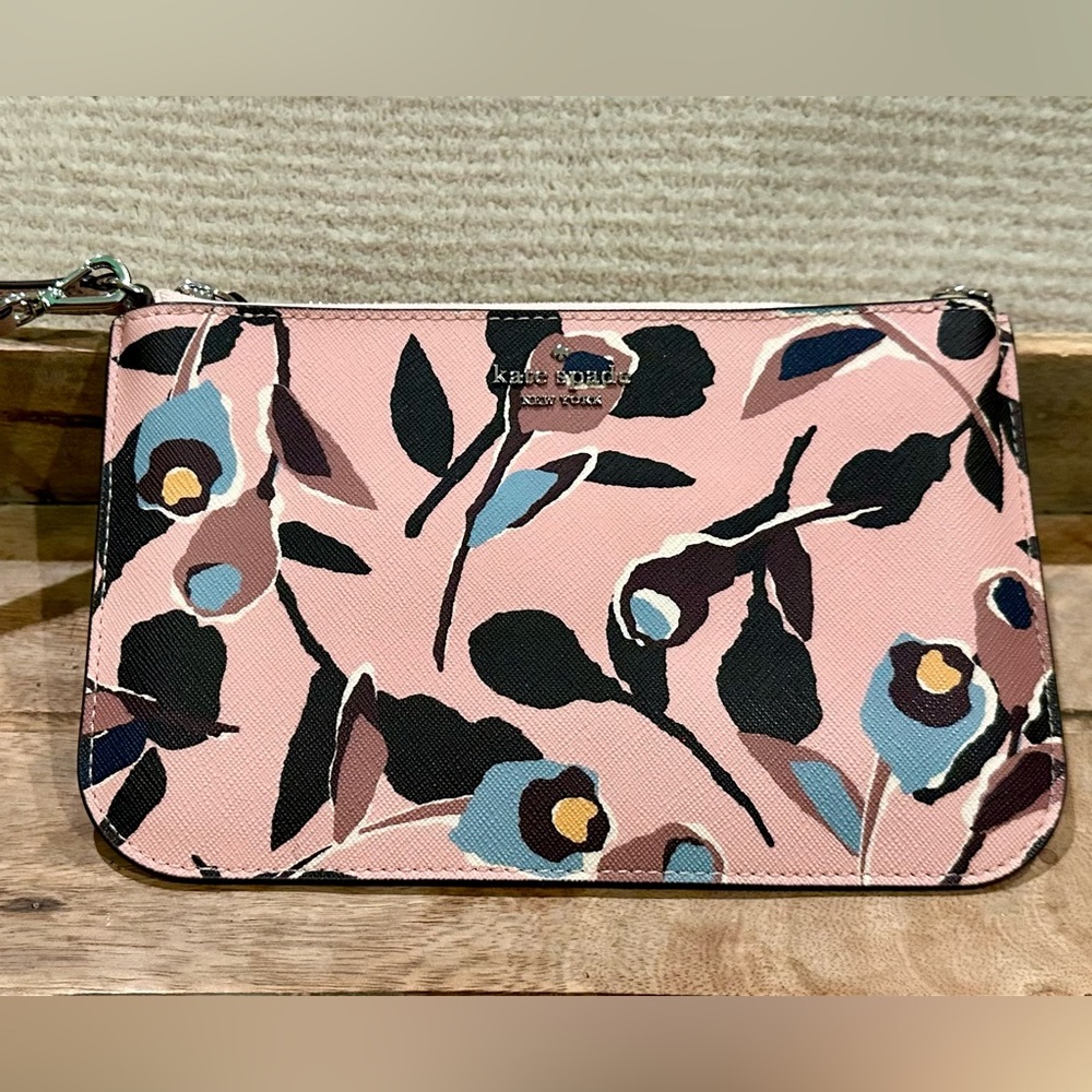 kate spade Pink Floral Wristlet Clutch